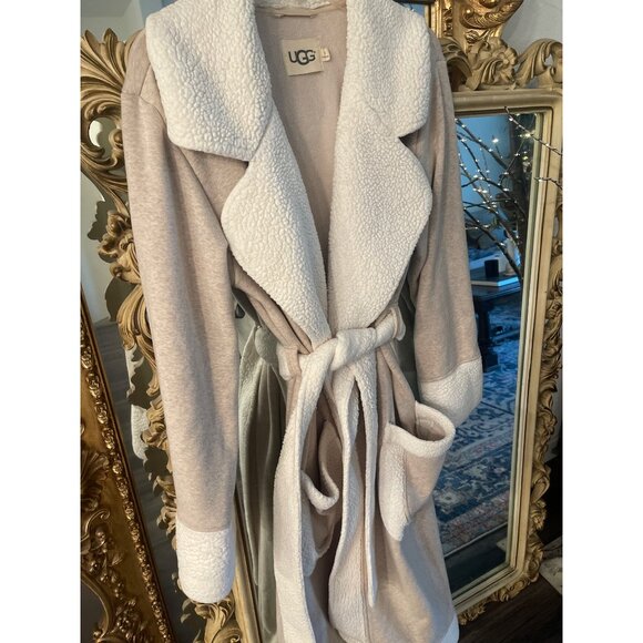 UGG Australia, oatmeal heather Duffield 94% cotton Bathrobe SZ S - Picture 4 of 8